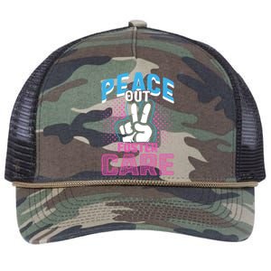 Peace Out Foster Care Modern Adoption Day Gotcha Family Cute Gift Retro Rope Trucker Hat Cap