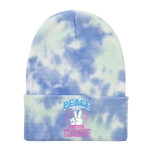 Peace Out Foster Care Modern Adoption Day Gotcha Family Cute Gift Tie Dye 12in Knit Beanie