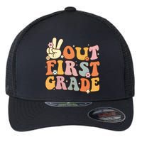 Peace Out First Grade Last Day of School 1st Grade Flexfit Unipanel Trucker Cap