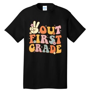 Peace Out First Grade Last Day of School 1st Grade Tall T-Shirt