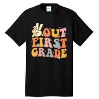 Peace Out First Grade Last Day of School 1st Grade Tall T-Shirt