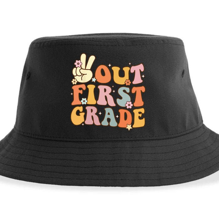 Peace Out First Grade Last Day of School 1st Grade Sustainable Bucket Hat