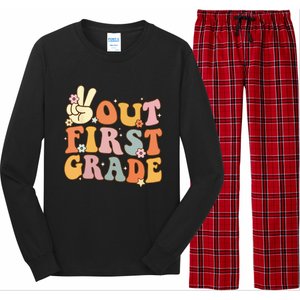 Peace Out First Grade Last Day of School 1st Grade Long Sleeve Pajama Set