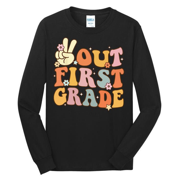 Peace Out First Grade Last Day of School 1st Grade Tall Long Sleeve T-Shirt