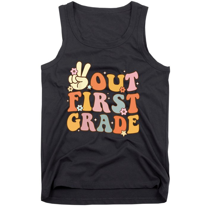 Peace Out First Grade Last Day of School 1st Grade Tank Top