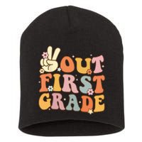 Peace Out First Grade Last Day of School 1st Grade Short Acrylic Beanie