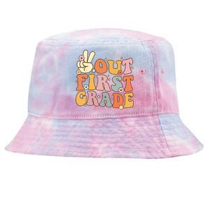 Peace Out First Grade Last Day of School 1st Grade Tie-Dyed Bucket Hat