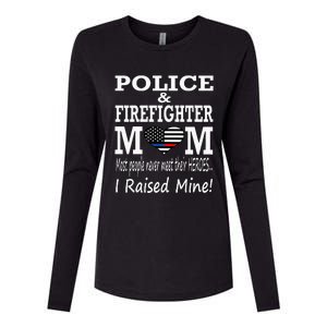 Police Officer Firefighter Fireman Mom Mother Womens Cotton Relaxed Long Sleeve T-Shirt