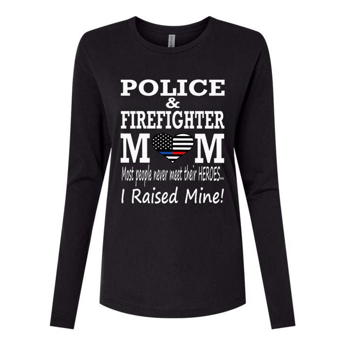 Police Officer Firefighter Fireman Mom Mother Womens Cotton Relaxed Long Sleeve T-Shirt