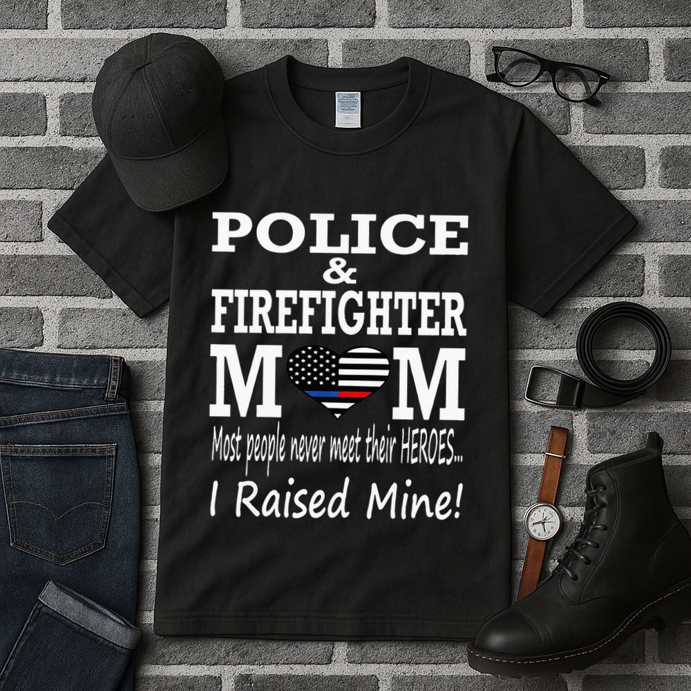 Police Officer Firefighter Fireman Mom Mother Tall T-Shirt