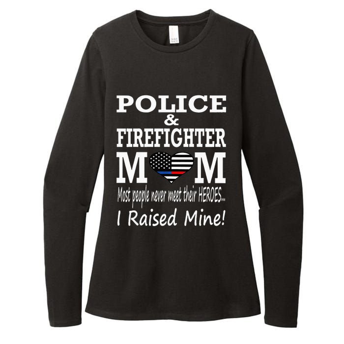 Police Officer Firefighter Fireman Mom Mother Womens CVC Long Sleeve Shirt