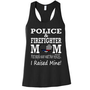 Police Officer Firefighter Fireman Mom Mother Women's Racerback Tank