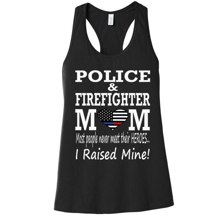 Police Officer Firefighter Fireman Mom Mother Women's Racerback Tank