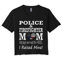 Police Officer Firefighter Fireman Mom Mother Women's Crop Top Tee