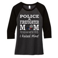 Police Officer Firefighter Fireman Mom Mother Women's Tri-Blend 3/4-Sleeve Raglan Shirt