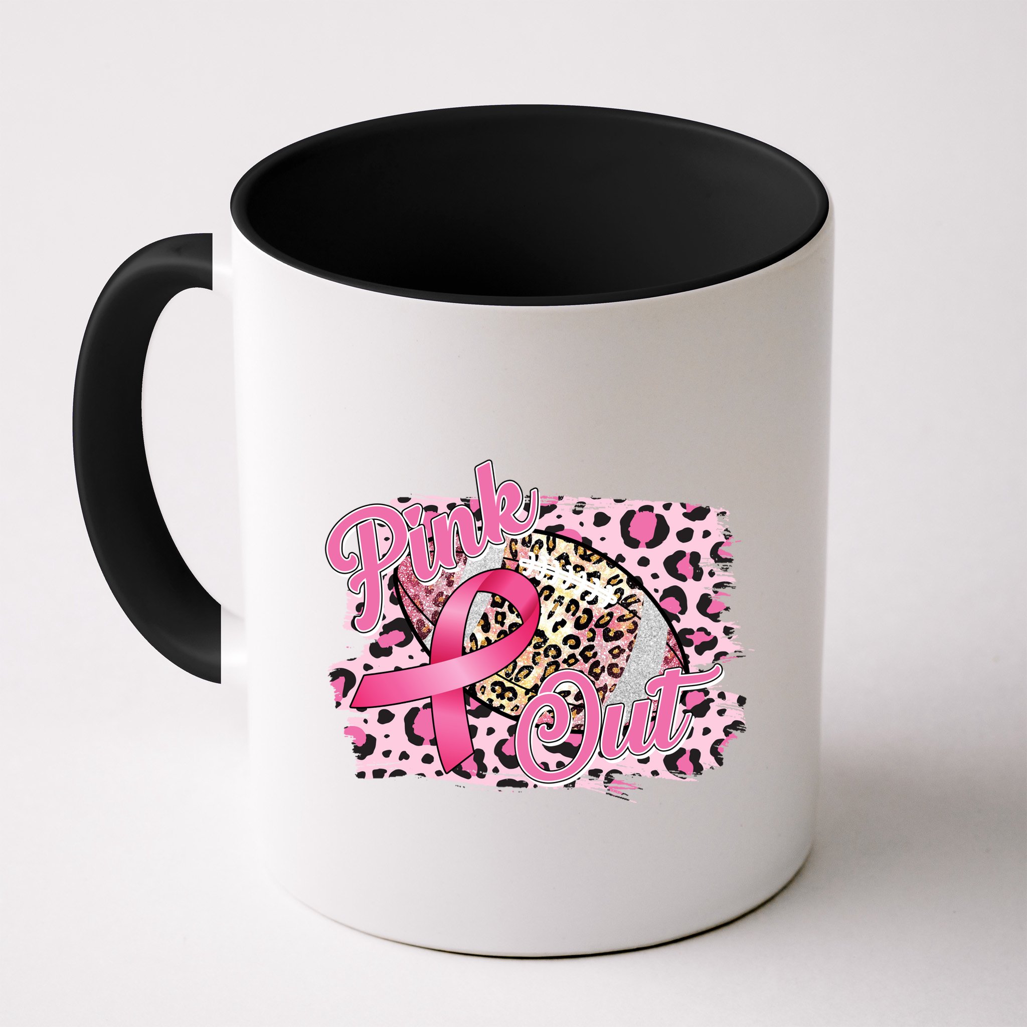 Pink Out Football Breast Cancer Awareness Mug
