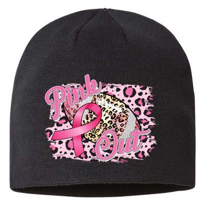 Pink Out Football Breast Cancer Awareness Sustainable Beanie