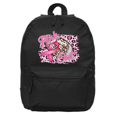 Pink Out Football Breast Cancer Awareness 16 in Basic Backpack