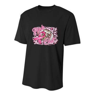 Pink Out Football Breast Cancer Awareness Youth Performance Sprint T-Shirt