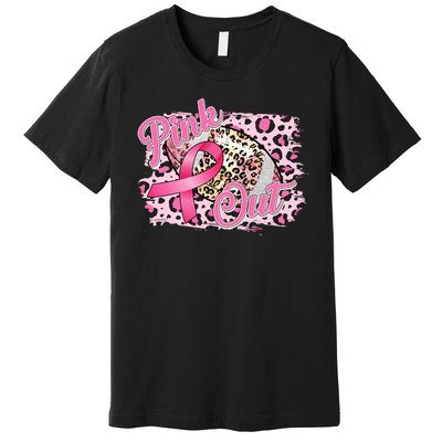 Pink Out Football Breast Cancer Awareness Premium T-Shirt