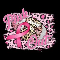 Pink Out Football Breast Cancer Awareness Women's V-Neck T-Shirt