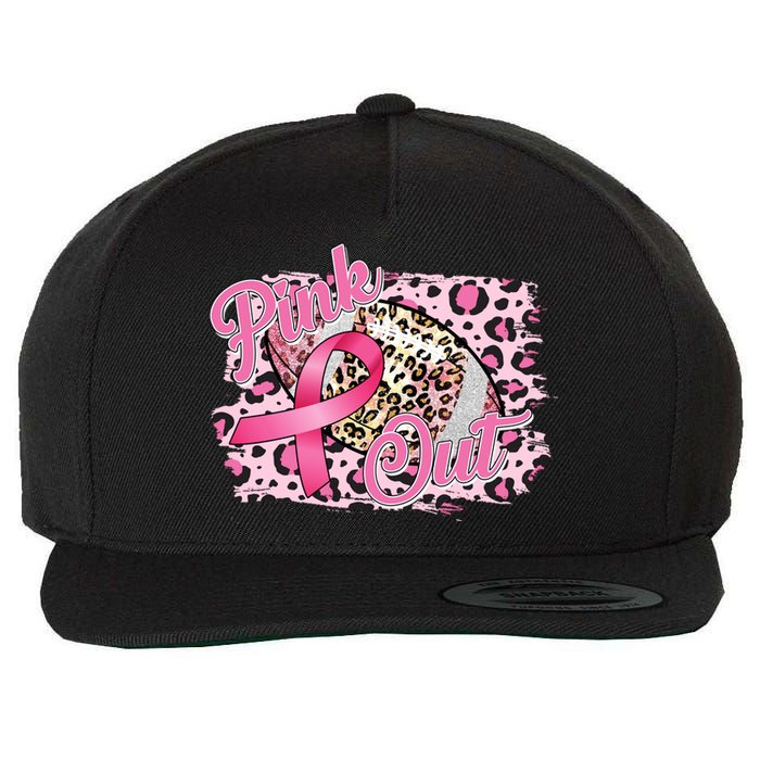 Pink Out Football Breast Cancer Awareness Wool Snapback Cap