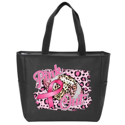 Pink Out Football Breast Cancer Awareness Zip Tote Bag