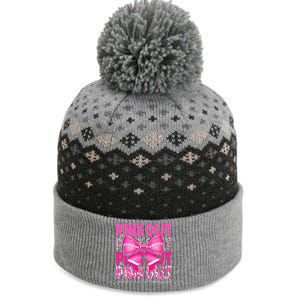 P.Ink Out Football Breast Cancer Awareness Gift The Baniff Cuffed Pom Beanie