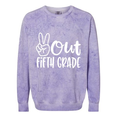 Peace Out Fifth Grade Colorblast Crewneck Sweatshirt
