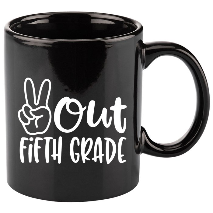 Peace Out Fifth Grade 11oz C Handle Ceramic Mug