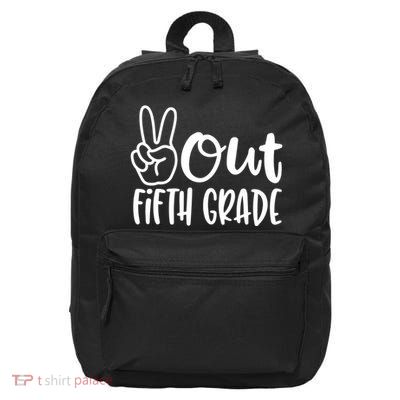Peace Out Fifth Grade 16 in Basic Backpack