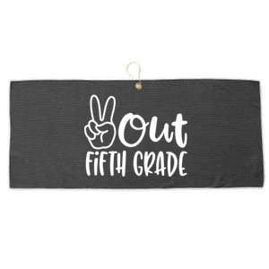 Peace Out Fifth Grade Large Microfiber Waffle Golf Towel