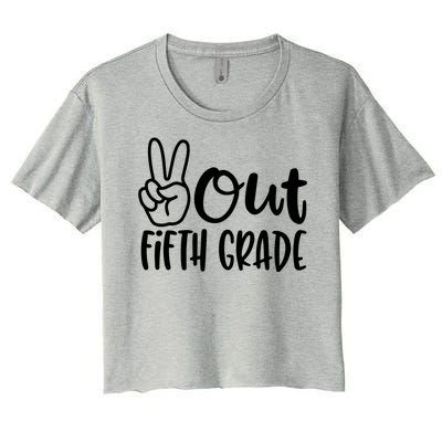 Peace Out Fifth Grade Women's Crop Top Tee