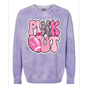 Pink Out Football Team Breast Cancer Awareness Colorblast Crewneck Sweatshirt