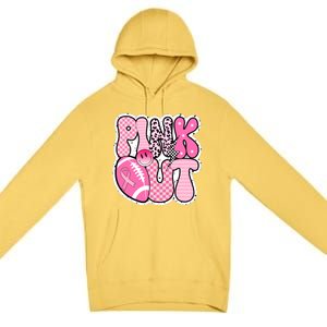 Pink Out Football Team Breast Cancer Awareness Premium Pullover Hoodie