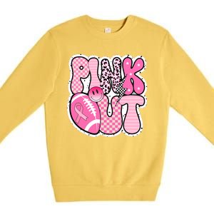 Pink Out Football Team Breast Cancer Awareness Premium Crewneck Sweatshirt