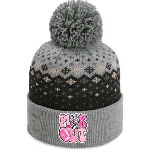 Pink Out Football Team Breast Cancer Awareness The Baniff Cuffed Pom Beanie