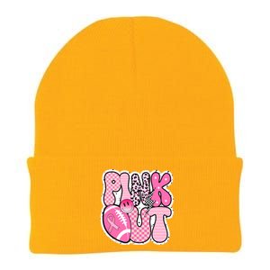 Pink Out Football Team Breast Cancer Awareness Knit Cap Winter Beanie