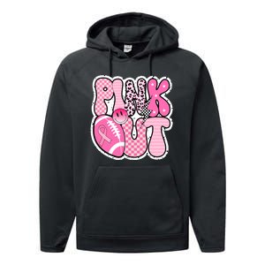 Pink Out Football Team Breast Cancer Awareness Performance Fleece Hoodie