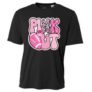 Pink Out Football Team Breast Cancer Awareness Cooling Performance Crew T-Shirt