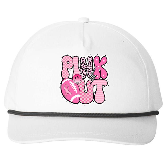 Pink Out Football Team Breast Cancer Awareness Snapback Five-Panel Rope Hat