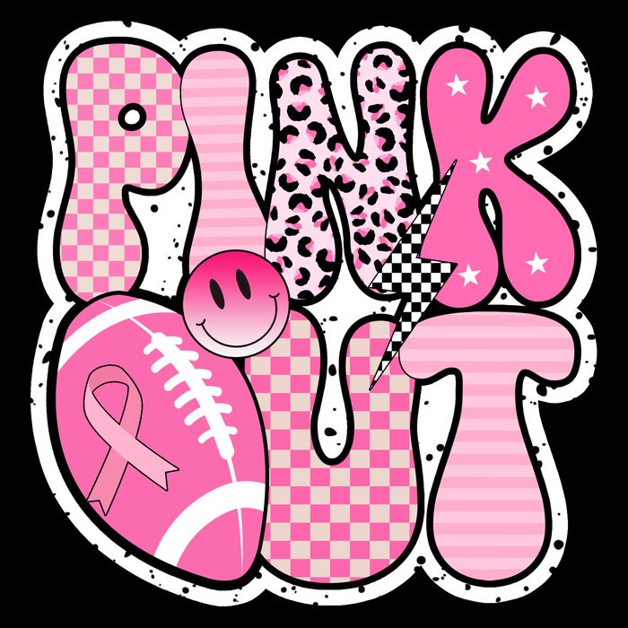 Pink Out Football Team Breast Cancer Awareness Flatbill Hat