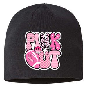 Pink Out Football Team Breast Cancer Awareness Sustainable Beanie