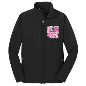 Pink Out Football Team Breast Cancer Awareness Core Soft Shell Jacket