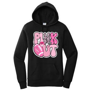 Pink Out Football Team Breast Cancer Awareness Women's Pullover Hoodie