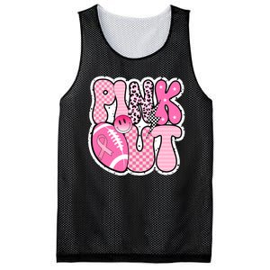 Pink Out Football Team Breast Cancer Awareness Mesh Reversible Basketball Jersey Tank