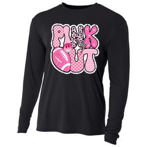 Pink Out Football Team Breast Cancer Awareness Cooling Performance Long Sleeve Crew