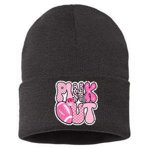 Pink Out Football Team Breast Cancer Awareness Sustainable Knit Beanie