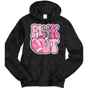 Pink Out Football Team Breast Cancer Awareness Tie Dye Hoodie