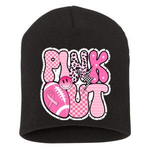 Pink Out Football Team Breast Cancer Awareness Short Acrylic Beanie